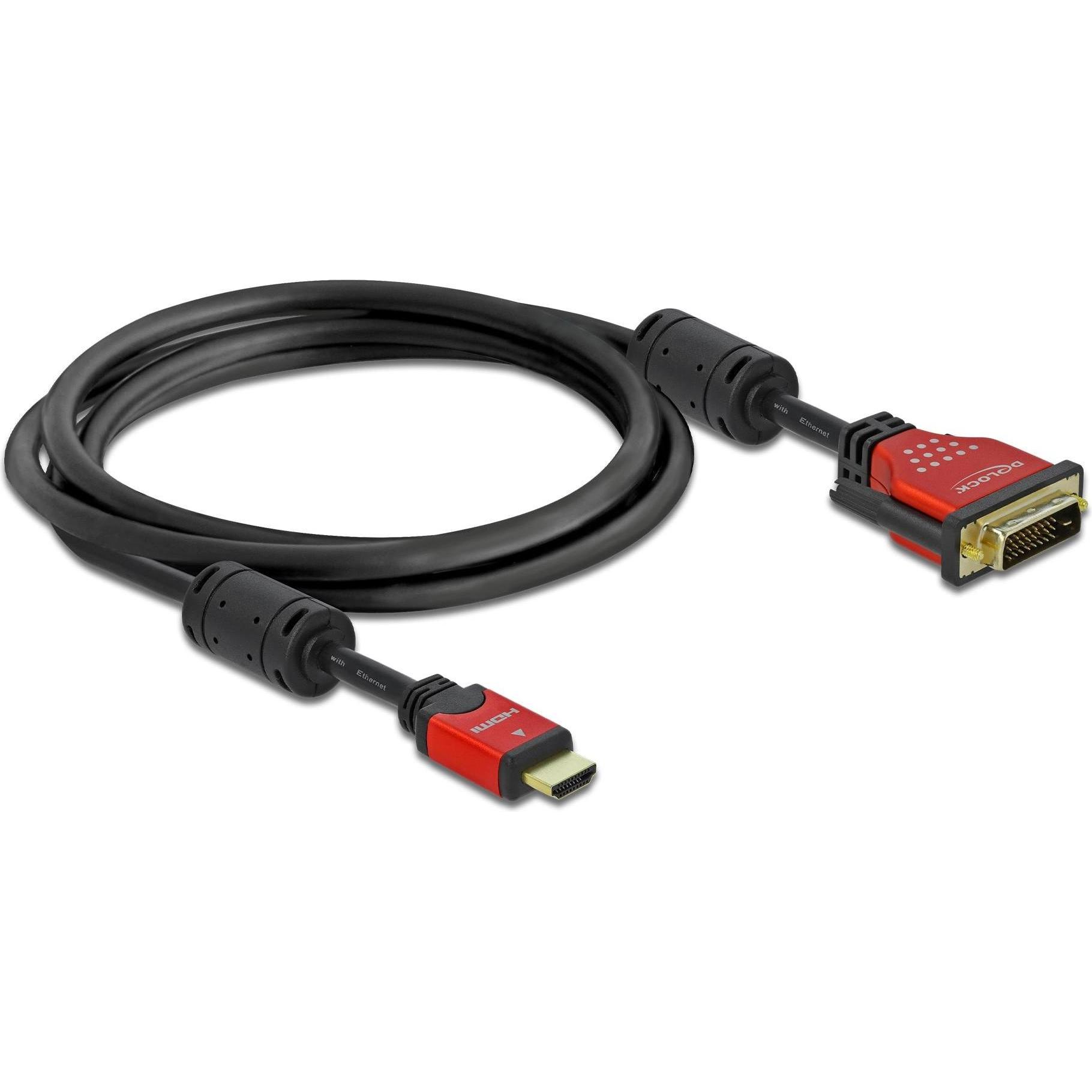 Thumbnail - Delock HDMI (Typ A) — DVI (2 m, HDMI, DVI), Video Kabel