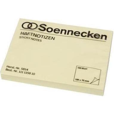 Soennecken, Haftnotiz, Haftnotiz Masse: 102 x 76 mm (B x H) Farbe: gelb (102 x 75 mm)
