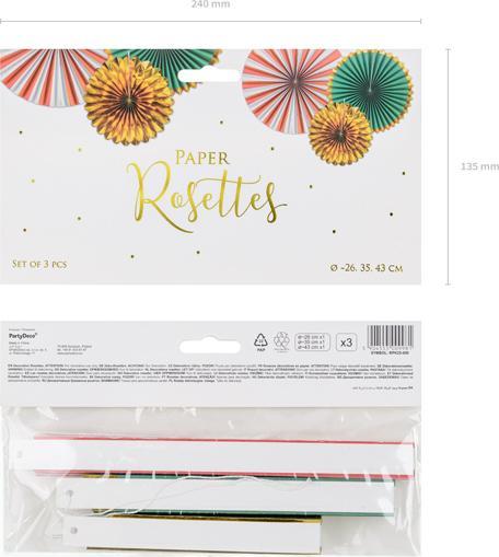 Produktbild Partydeco Decorative Rosettes, mix, 26-43 cm (1 pkt / 3 pc.) (3 Stück)