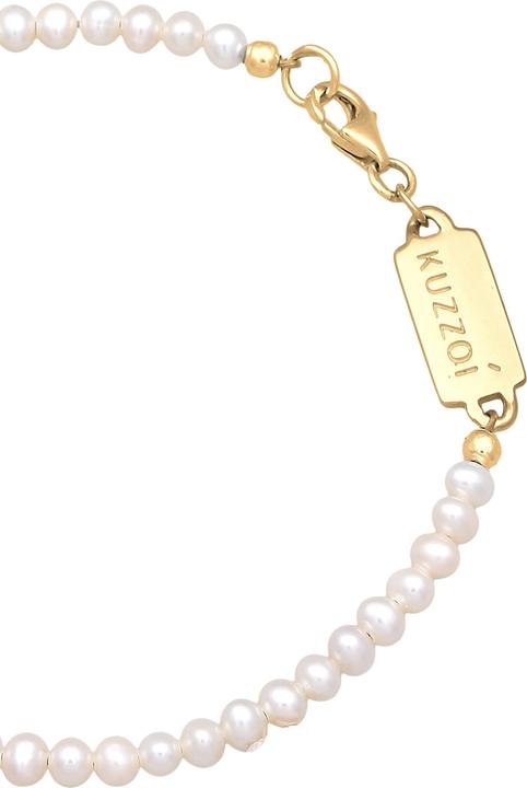 Actual product image Kuzzoi Bracelet Freshwater Pearls Classic Simple 925 Silver (19 cm, 925 sterling silver, Freshwater cultured pearls, Stainless steel)