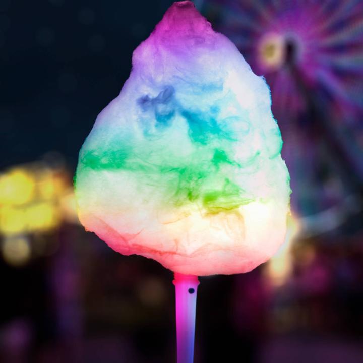 Actual product image Royal Catering LED Cotton Candy Sticks - 7 modes - BPA-free plastic - batteries included - 50 pcs