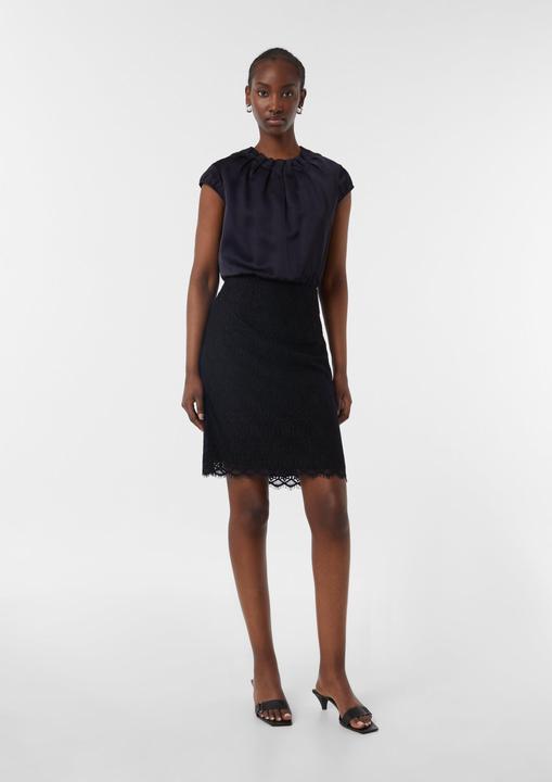 Image du produit Comma Kleid Kurzes Satinkleid mit Spitzen-Rock (32)