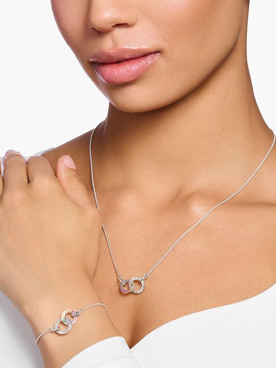 Immagine prodotto Thomas Sabo Collana con due anelli con pietre colorate in argento annerito (Argento 925, 50 - 55 cm)