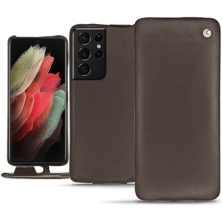Thumbnail - Noreve Lederschutzhülle vertikal (Samsung Galaxy S21 Ultra), Smartphone Hülle, Grau
