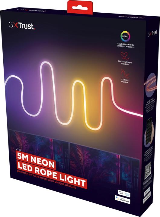 Produktbild Trust GXT904 VYBZ RGBIC 5M LED NEON L (Mehrfarbig, RGBIC, 500 cm, Indoor)