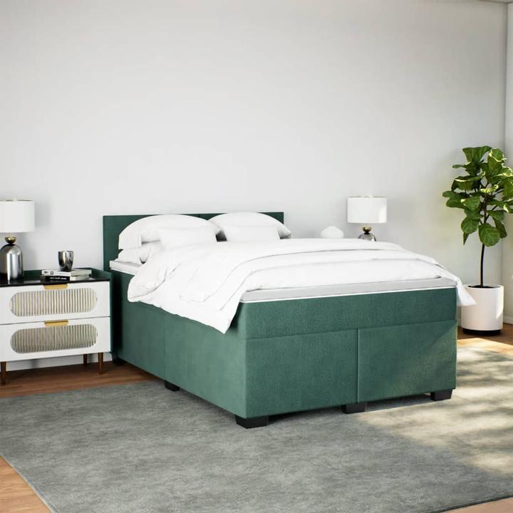 Produktbild vidaXL Bo x springbett mit Matratze 140 x 200 cm Samt (140 x 200 cm)