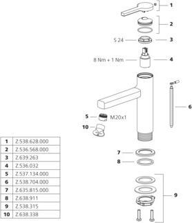 Actual product image KWC AVA 2.0 lever mixer, fixed spout