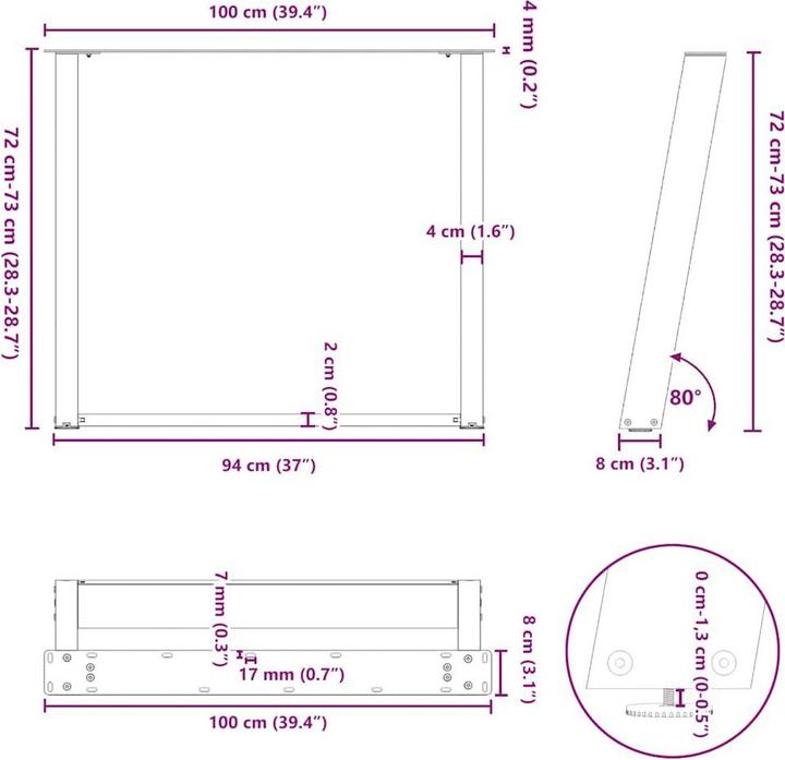 Image du produit vidaXL Esstischbein