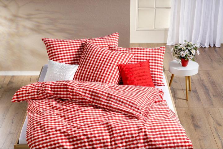 Produktbild Night Fashion Karo rot/weiss (Duvetbezug, 160 x 210 cm)