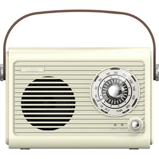 Silva Schneider Mono 1966 BT beige tragbares Retro-Radio mit 1500mAh Akku (FM, Bluetooth), Radio, Beige