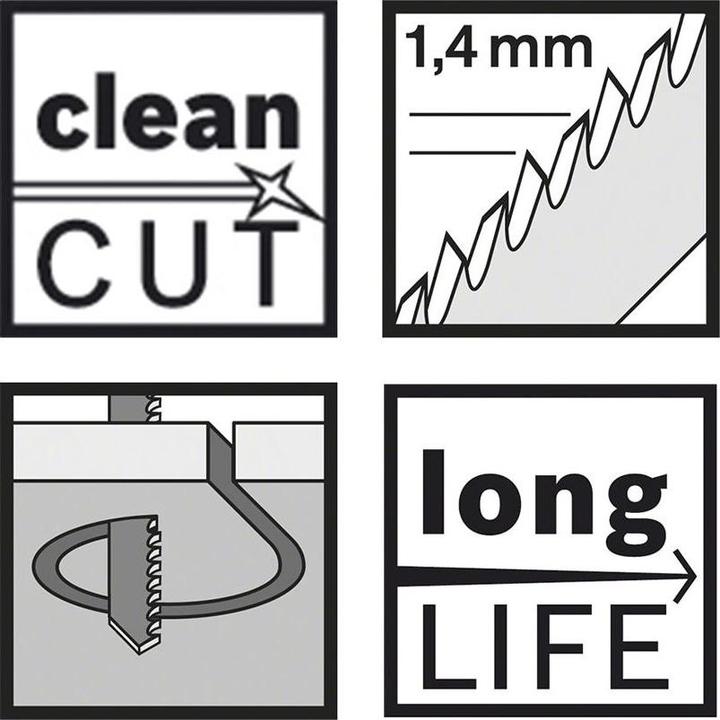 Image du produit Bosch Professional Zubehör Lame de scie sauteuse PRO Hardwood clean curve T101AOF, 83 mm, 3 pièces