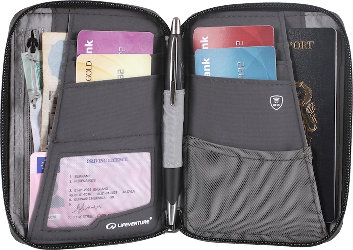 Actual product image Lifeventure RFID Mini Travel Wallet, Recycled, Grey