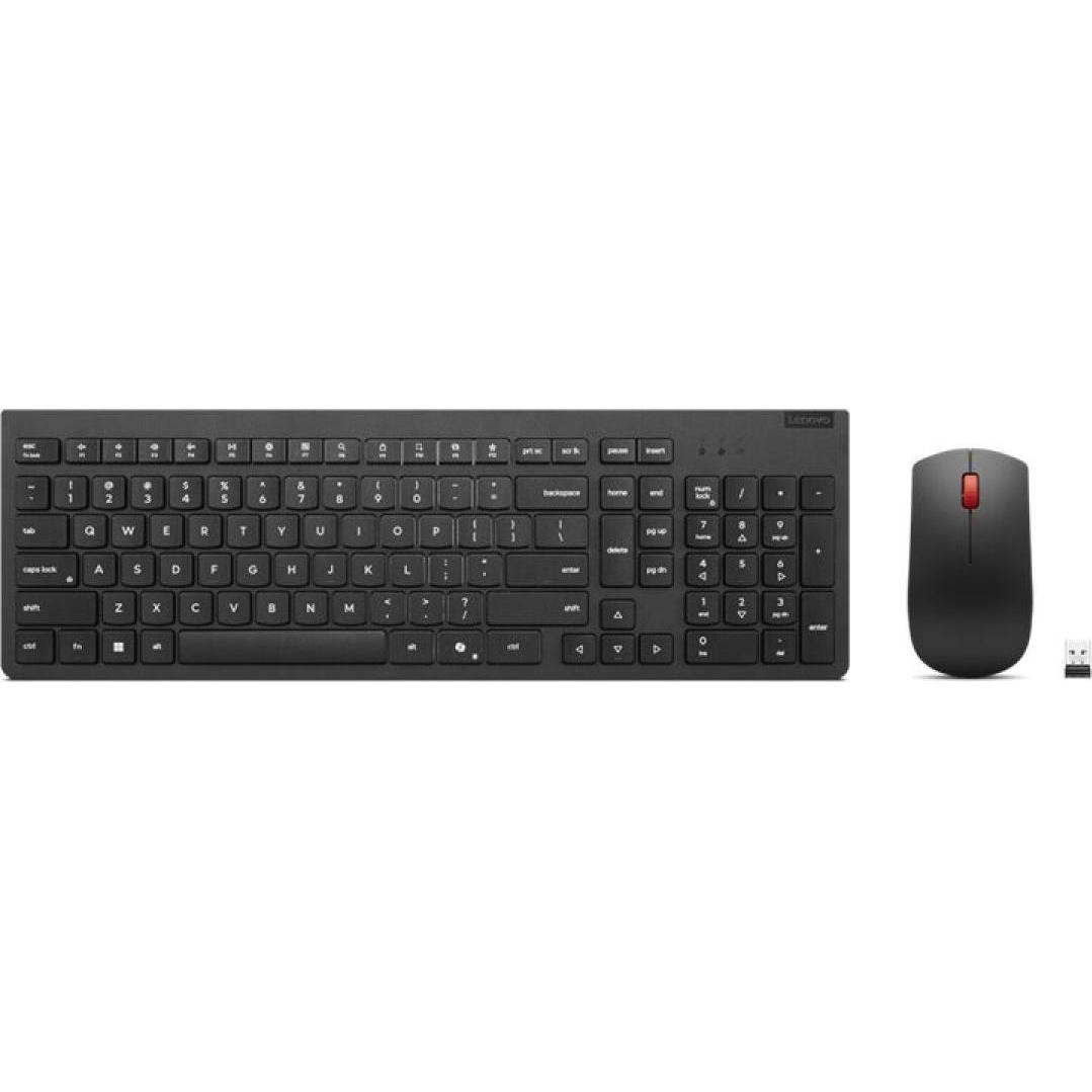 Lenovo Essential Wireless Combo Keyboard & Mouse Gen2 Black-German (Deutschland, Kabellos), Tastatur