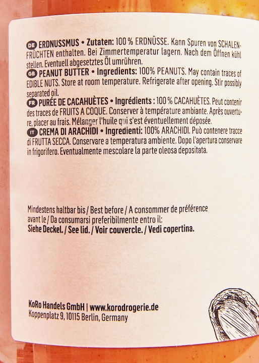 Actual product image KoRo Peanut butter (1000 g)