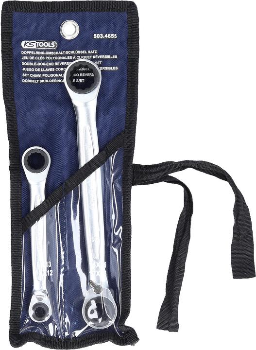 Actual product image KS Tools 4 in 1 GEARplus reversible double ratchet ring wrench set (19 mm, 12 mm, 14 mm, 16 mm, 10 mm, 18 mm, 17 mm, 11 mm, 15 mm, 8 mm, 9 mm, 13 mm)