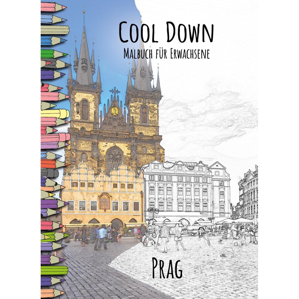 Herpers Cool Down Malbuch für Erwachsene: Prag