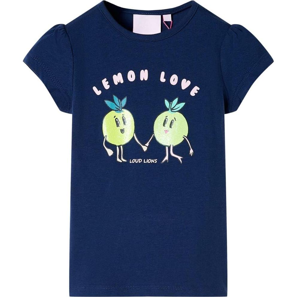 VidaXL, Jungen, Shirt, Kinder-T-Shirt Marineblau 116,Material: 95 % Baumwolle. 5, Blau, (116)