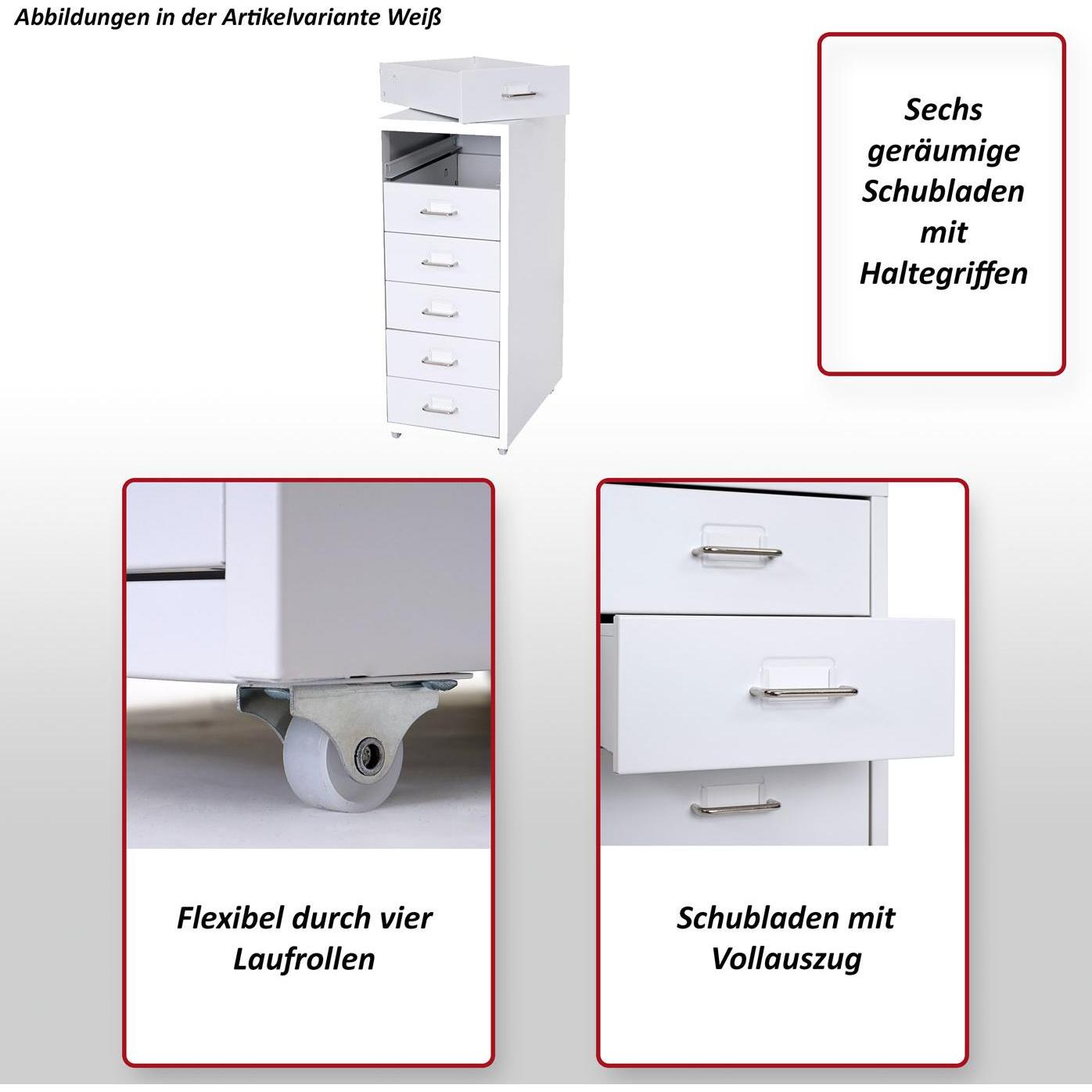 Thumbnail - MCW, Rollcontainer, T851-6 (69 x 28 x 41 cm)