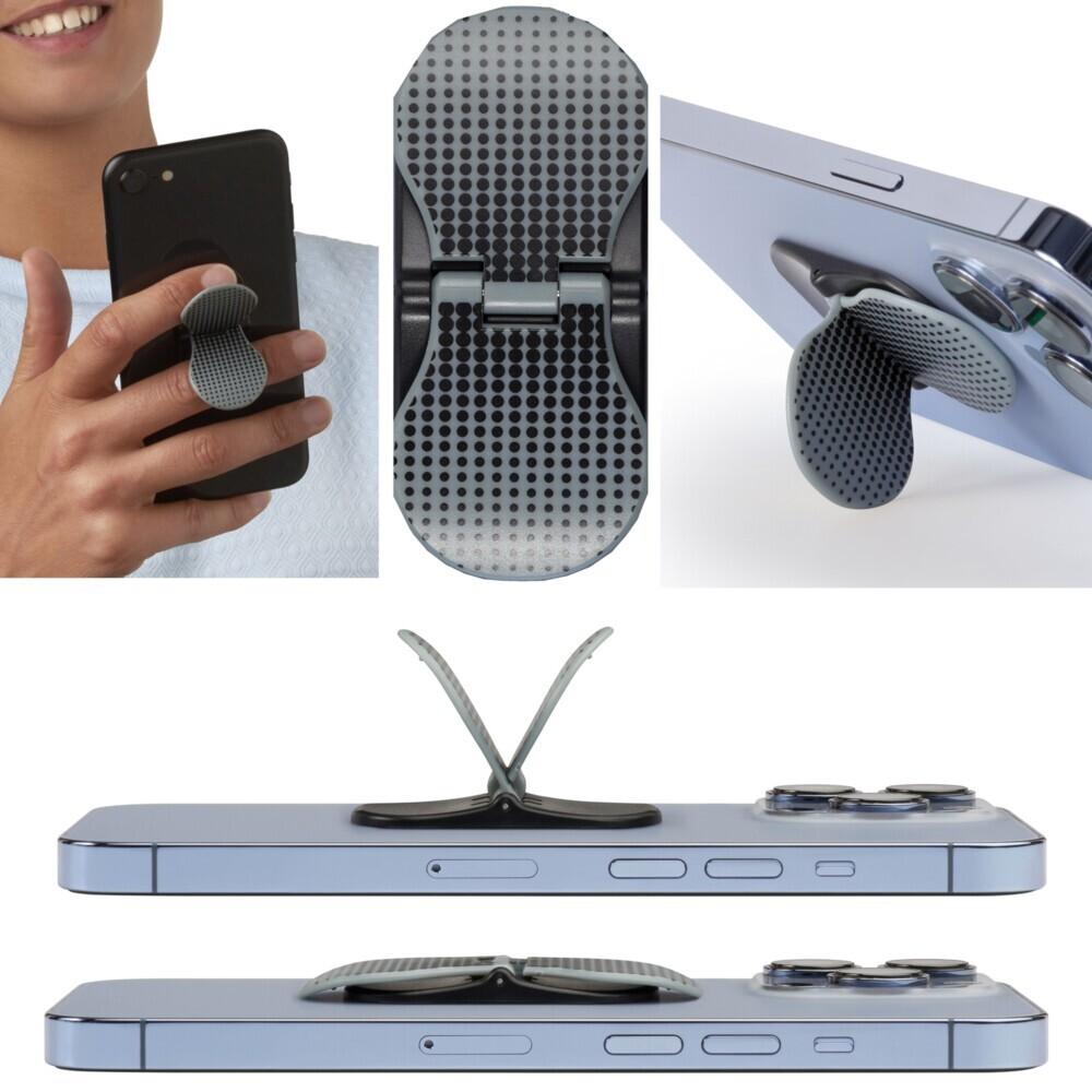 Bookchair zipgrips Black Dots 2 in 1 Handy-Grif, Smartphone Halterung, Schwarz