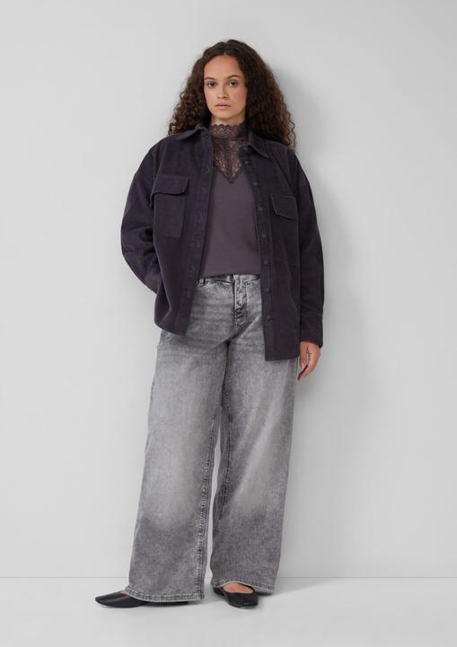 Produktbild S.Oliver T-Shirt Rippshirt mit Spitzeneinsatz und Stehkragen aus Spitze (46)