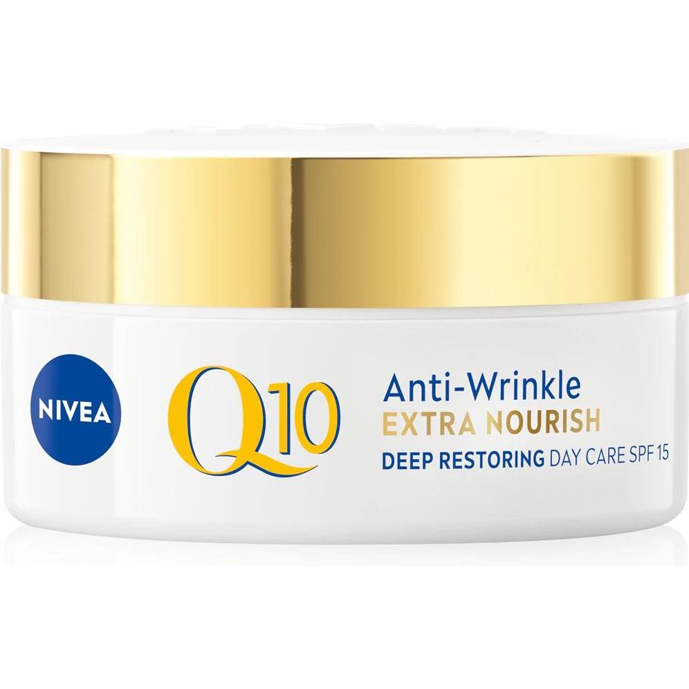 NIVEA, Crema viso, Crema Viso Idratante e Nutriente Q10 (50 ml, Crema da giorno, SPF 15)