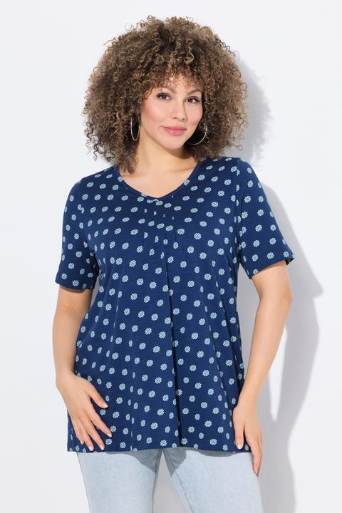 Produktbild Ulla Popken T-Shirt, Biesen, A-Linie, V-Ausschnitt, Halbarm (56)
