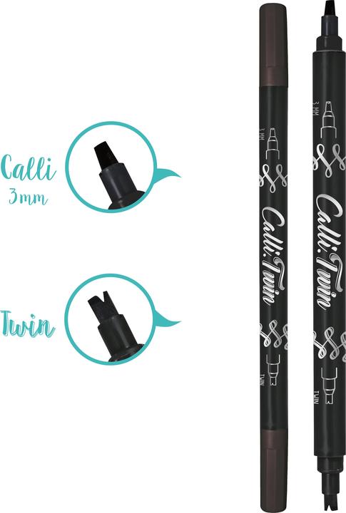 Image du produit Online Callibrush Pen TWIN 3mm 18600/6 Black (Noir)