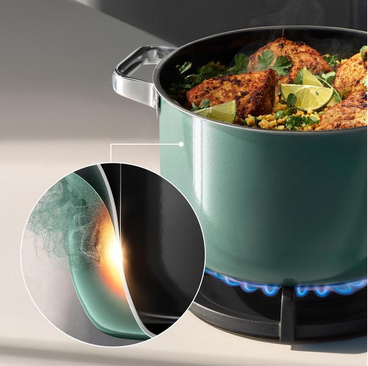 Actual product image WMF Topf Set Fusiontec Mineral Pro Eucalyptus Hazel (Pan set + pot set, Enamel, Stainless steel, 24 x 32.80 cm)