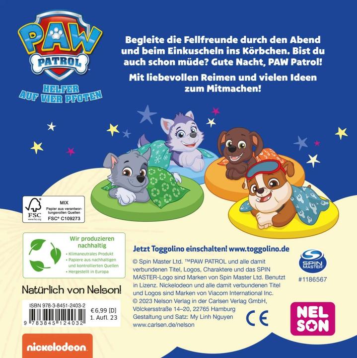 Actual product image PAW Patrol: Ab ins Bett, PAW Patrol! (German)