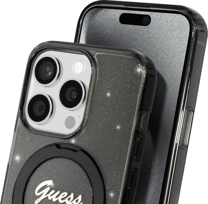 Guess GUHMP15LHRSGSK iPhone 15 Pro czarny/black hardcase Ring
