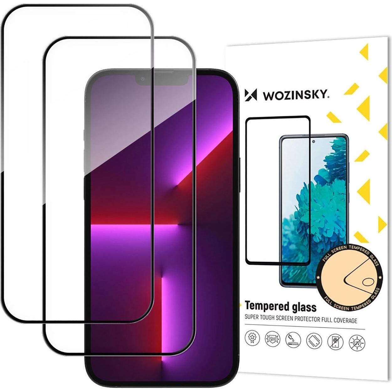Wozinsky Full Glue Tempered Glass 2er-Pack für iPhone 17 Pro Max (2 pz., Apple iPhone 17 Pro Max), Pellicola protettiva smartphone, Nero