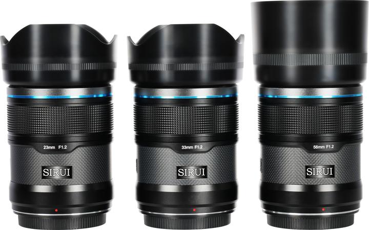 Sirui Sniper Set 23mm, 33mm & 56mm F1.2 APSC Auto-Focus Lens Kit (E Mount, Black, Carbon Fibre) (Sony E, APS-C / DX)