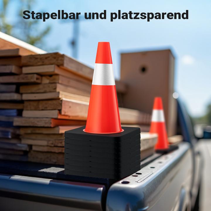 Produktbild Wiltec Verkehrskegel 45cm Leitkegel Pylon Warnhütchen Warnkegel aus PVC & Gummi