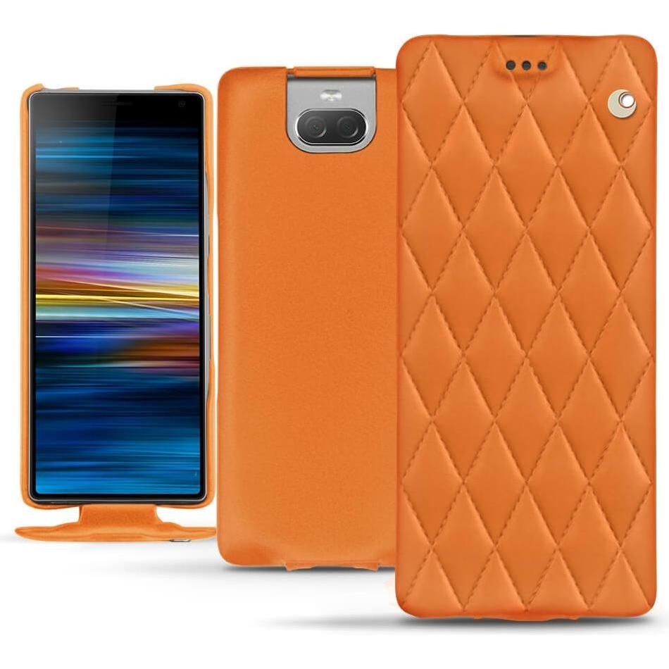 Noreve Lederschutzhülle vertikal (Sony Xperia 10 Plus), Smartphone Hülle, Orange