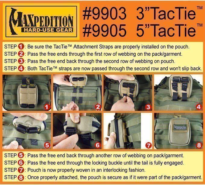Actual product image Maxpedition TacTie fastening tape 7.5cm (pack of 4)