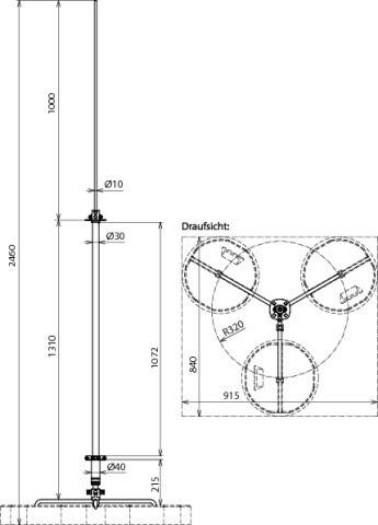Actual product image Dehn FM D30 L2300 DBS R320 GRP AL STTZN interception rod 30 f. HVI-light cable SET w.