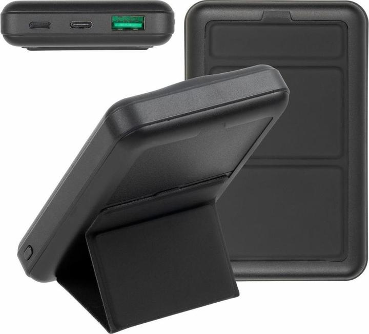 Actual product image Rivacase VA2604 Wireless Powerbank Magsafe Qi 15W, External battery with QC/PD 20W 10000 mAh fast charger (10000 mAh, 20 W, 18.50 Wh)