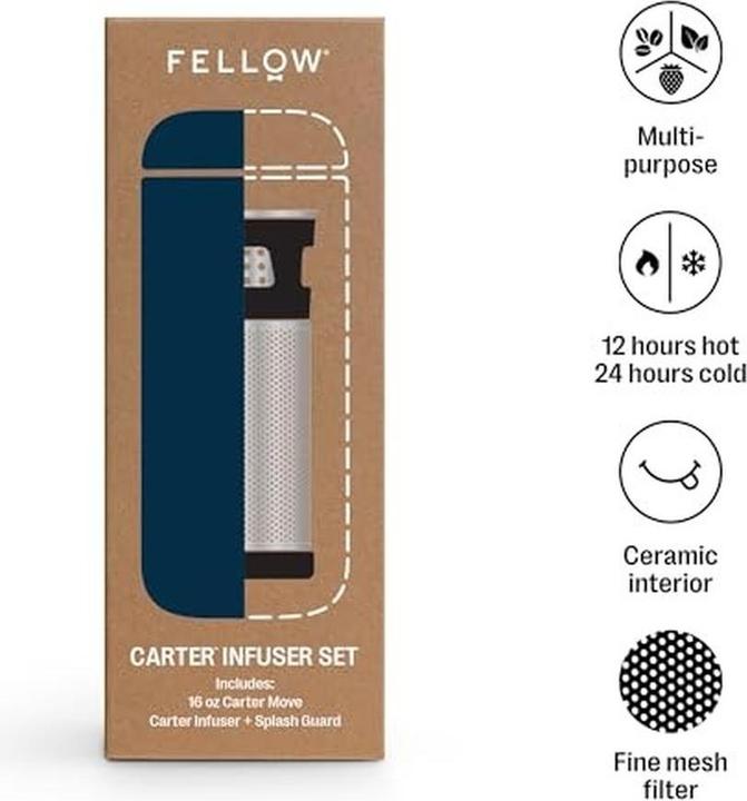 Produktbild Fellow Carter Infuser-Set - Carter Move Becher Marineblau 473 ml + Carter Infuser (0.47 l)
