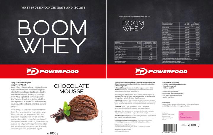 Actual product image Powerfood Boom Whey (Chocolate mousse, 1 pcs., 1000 g)