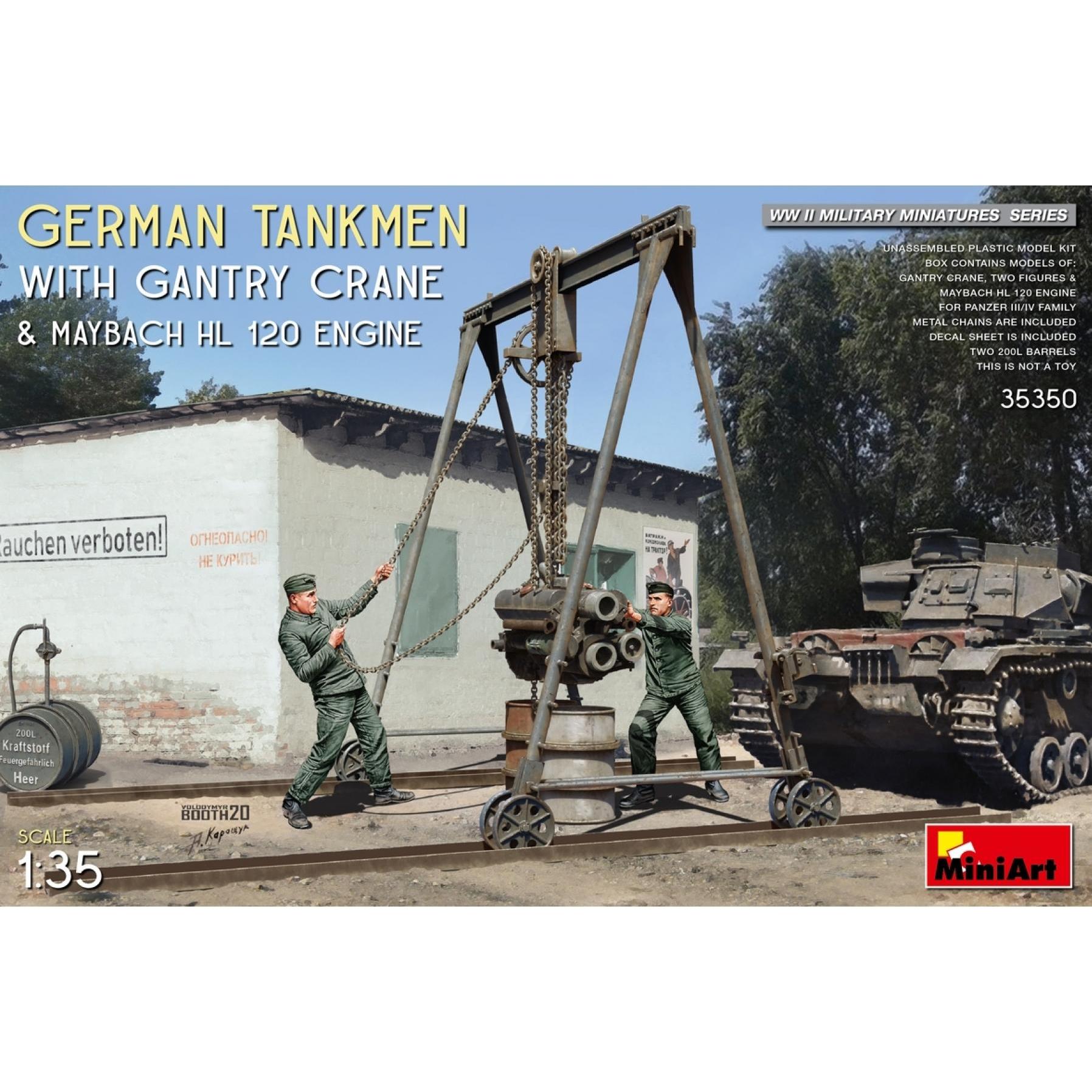Mini art German Tankmen with Gantry Crane & Maybach HL 120 Engine (35350)