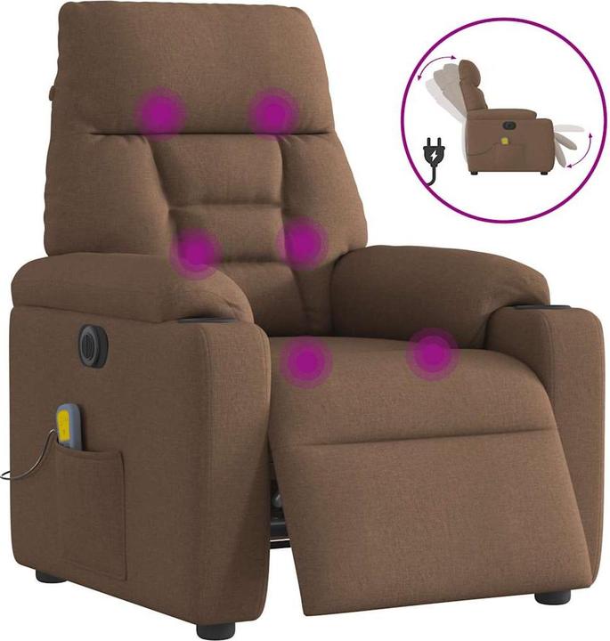 Immagine prodotto VidaXL Sedia da massaggio elettrica in tessuto marrone