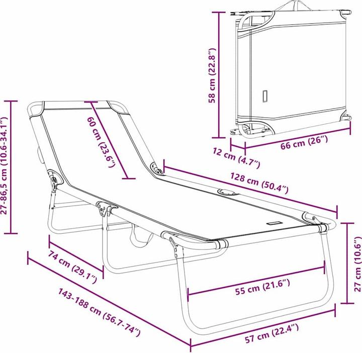Actual product image vidaXL Sonnenliege (188 cm)