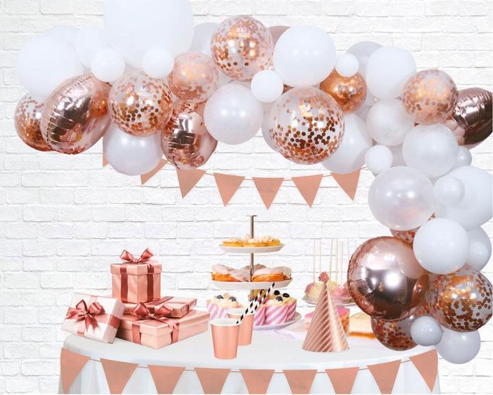Actual product image Globos Balloon Arch Set Rose Gold