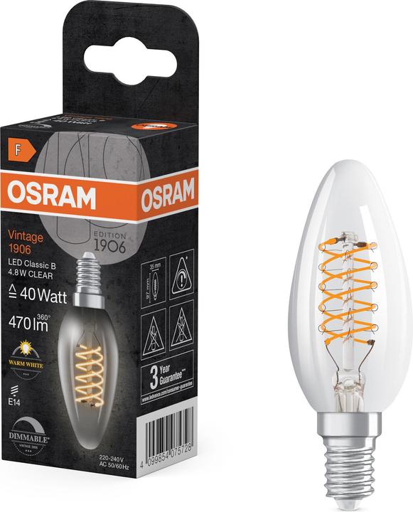 Produktbild Ledvance LED-Kerzenlampe (E14, 4.80 W, 470 lm, 1 x, F)