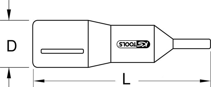 Actual product image KS Tools 1/2" bit socket with protective insulation for Hexagon screws, 12mm, 95mm long (12 mm)