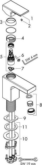 Produktbild hansgrohe Vernis Shape Einhebel-Waschtischarmatur 100 mit isolierter Wasserführung ohne Ablaufgarnitur
