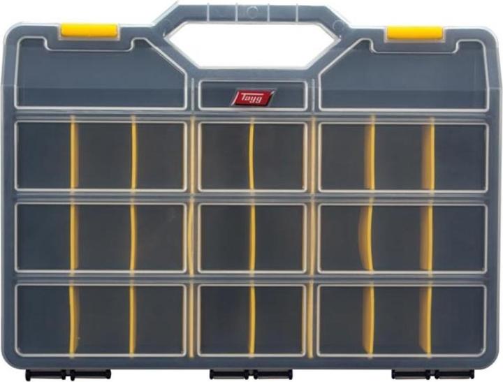 Produktbild Raaco Sortimentskasten B388xT290xH61mm max. 25 Fächer 21 lose Trennwände transparent schwarz