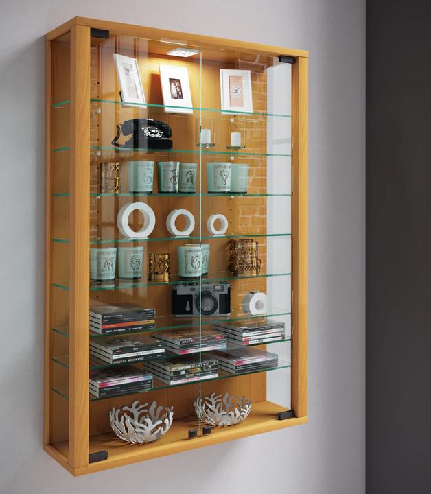 Produktbild VCM Sammel Wandvitrine Holz Glas Vitrosa Mini (59 x 18 x 90 cm)