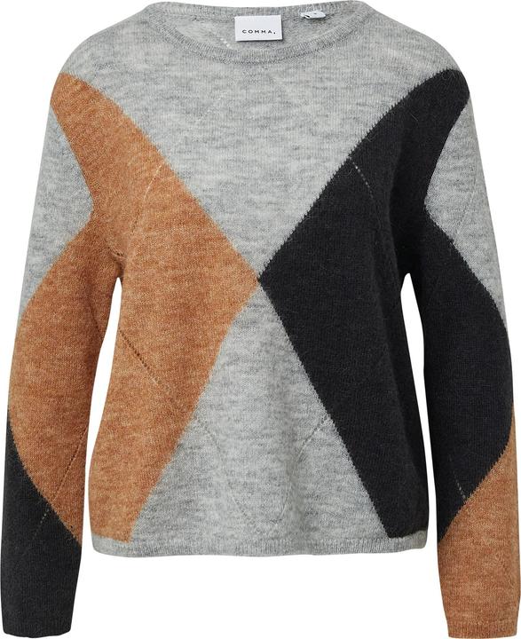 Produktbild Comma Strickpullover Strickpullover aus Alpakawollmix mit Rautenmuster (S)
