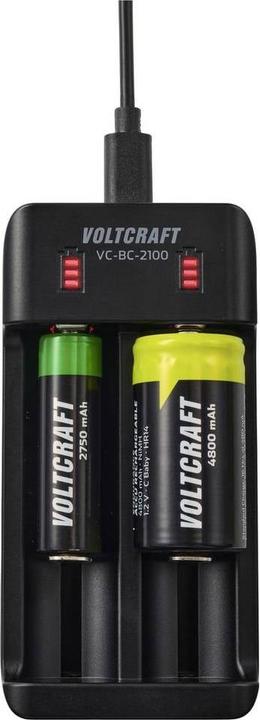 Produktbild Voltcraft VC-BC-2100 Rundzellen-Ladegerät NiMH, LiIon Mignon (AA), Micro (AAA) (1 Stk., 10440, 14500, 14650, 16650, 17500, 17650, 17670, 18350, 18490, 18500, 18650, 18700, 20700, 21700, 22500, 22650, 25500, 26650, AA, AAA)